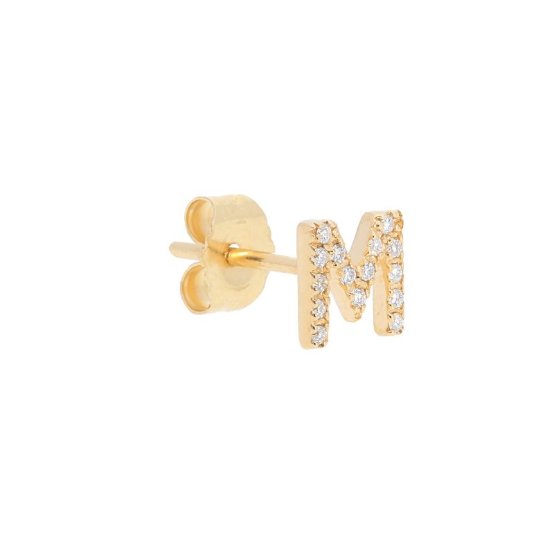 Deutsch Signature Single Initial Stud Earring