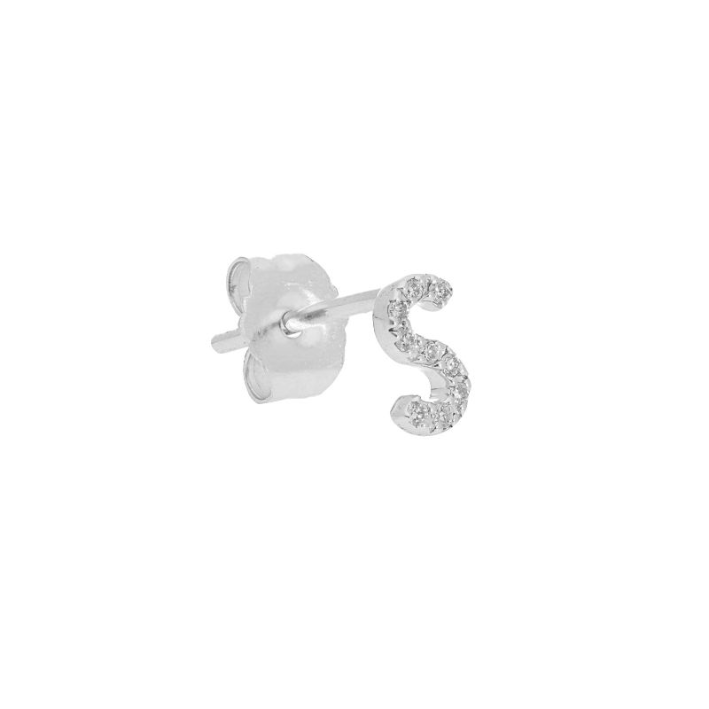 Deutsch Signature Single Initial Stud Earring