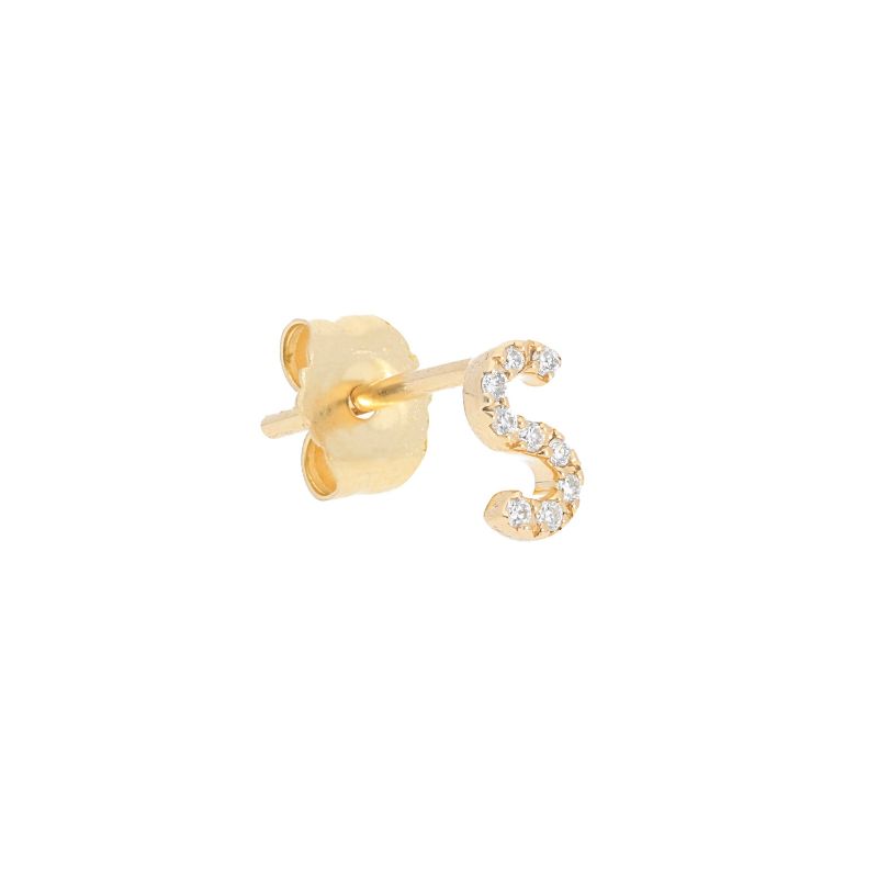 Deutsch Signature Single Initial Stud Earring