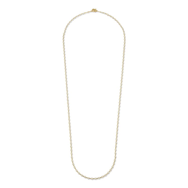 Deutsch Signature All Connect Plain Bezel Diamond By The Yard Necklaces with Pave Lobster Clasp