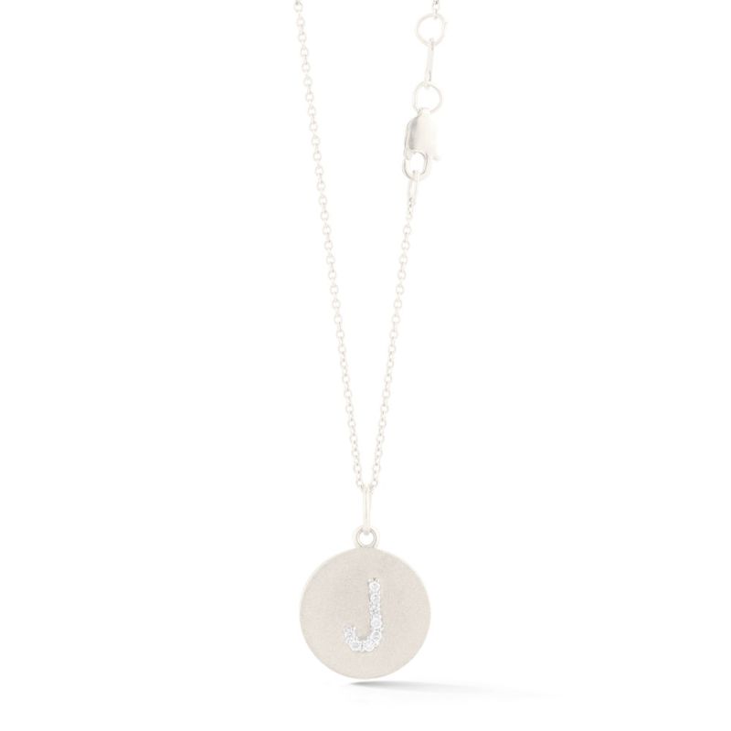 Deutsch Signature Satin Disc Pendant with Pave Diamond Letter