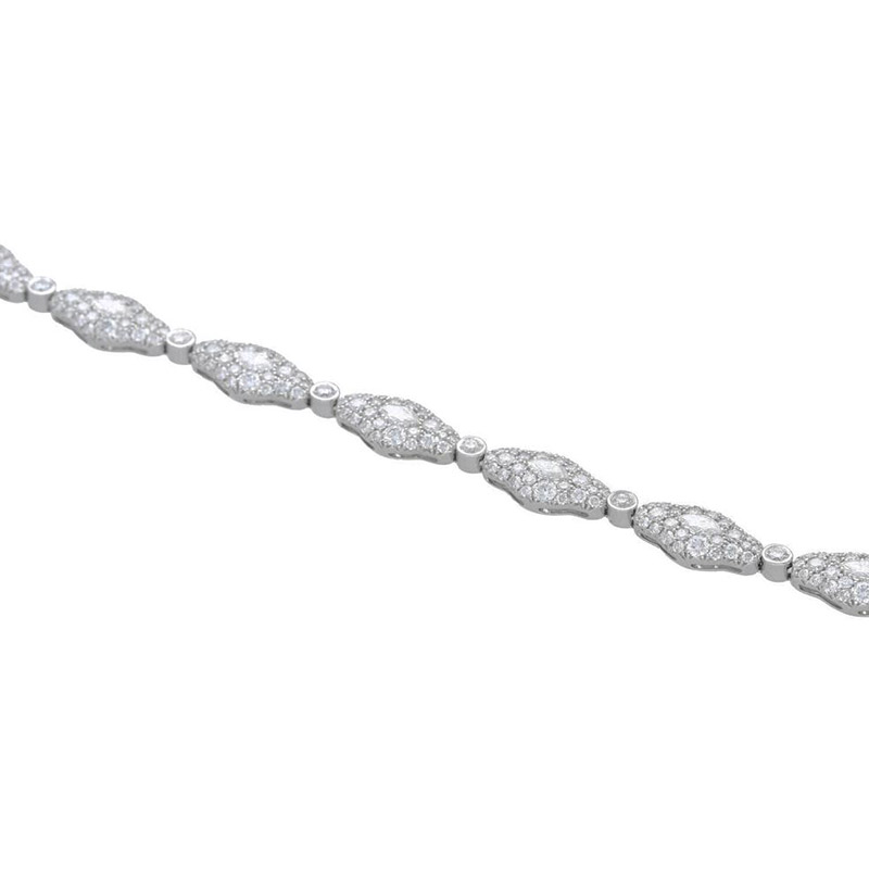 Deutsch Signature Oval Shape Diamond Bracelet with Marquise Diamond Centers