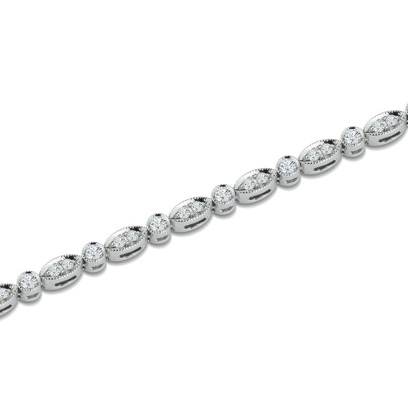 Deutsch Signature Oval and Round Shape Diamond Bracelet