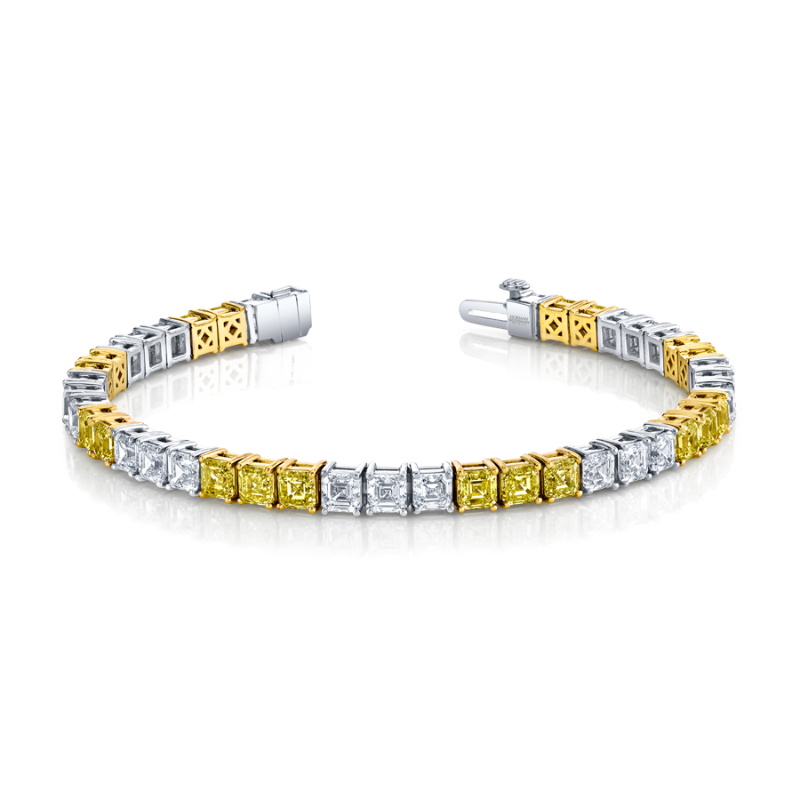 Norman Silverman 14.2 Carat Alternating Yellow Diamond Bracelet