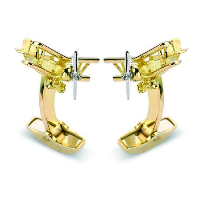 Deakin & Francis Yellow Gold Biplane Cufflinks