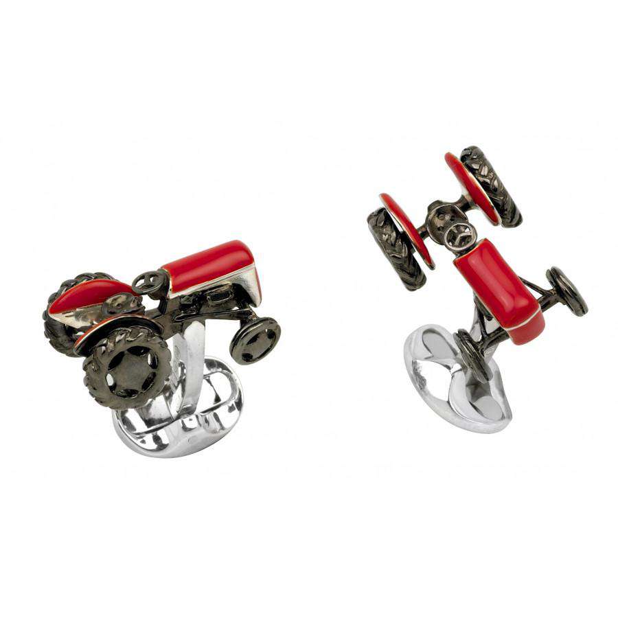 Deakin & Francis Sterling Silver Red Tractor Cufflinks