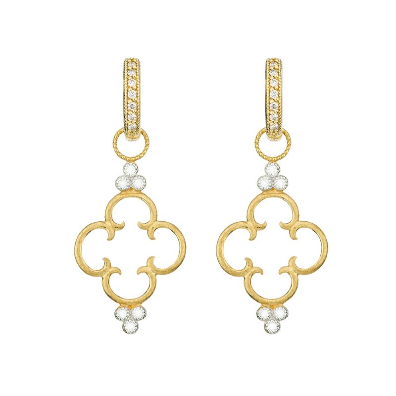 Jude Frances Simple Clover Diamond Trio Earring Charms