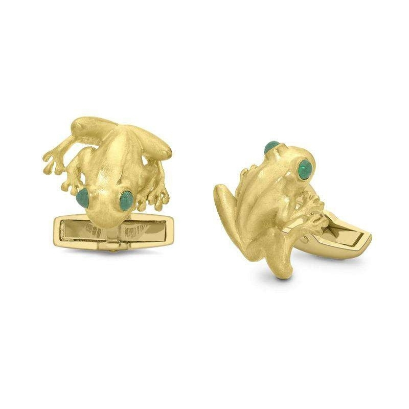 Deakin & Francis Yellow Gold Tree Frog Cufflinks