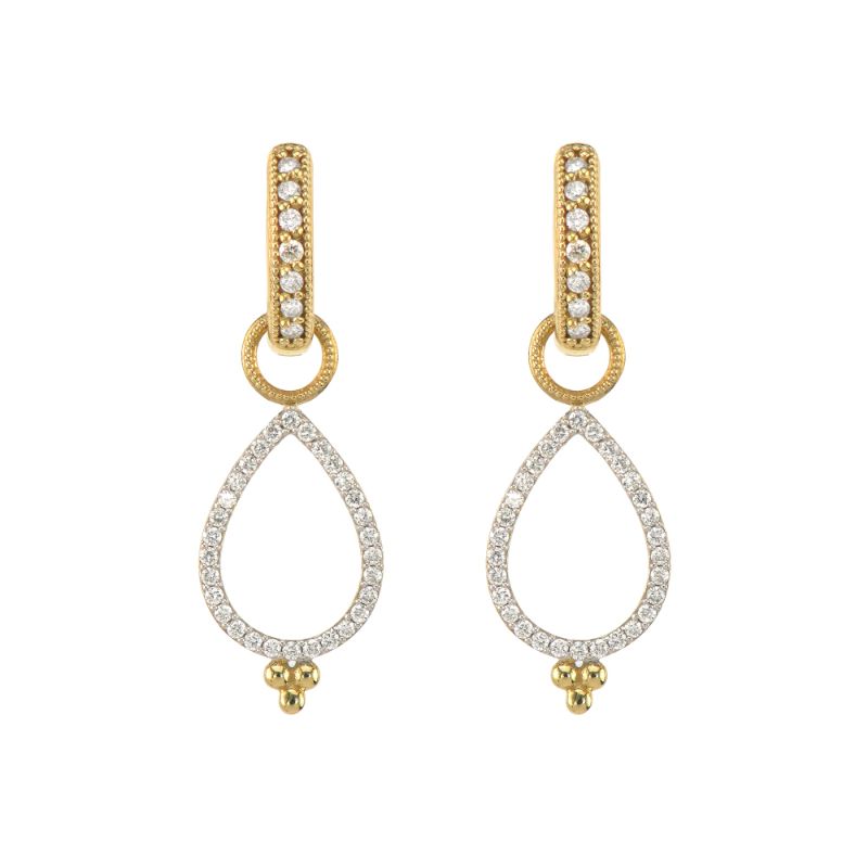 Jude Frances Provence Delicate Open Pear Pave Earring Charms