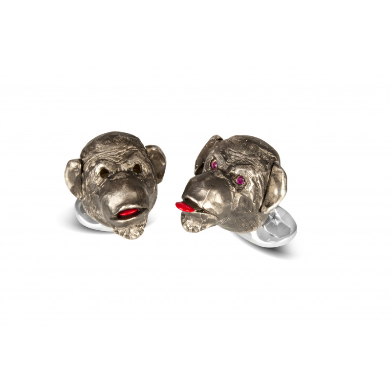 Deakin & Francis Cheeky Monkey Cufflinks With Ruby Eyes