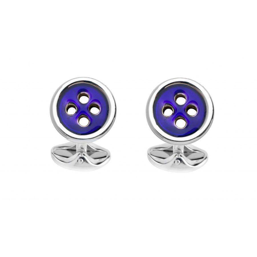 Deakin & Francis Navy Blue Button Cufflinks