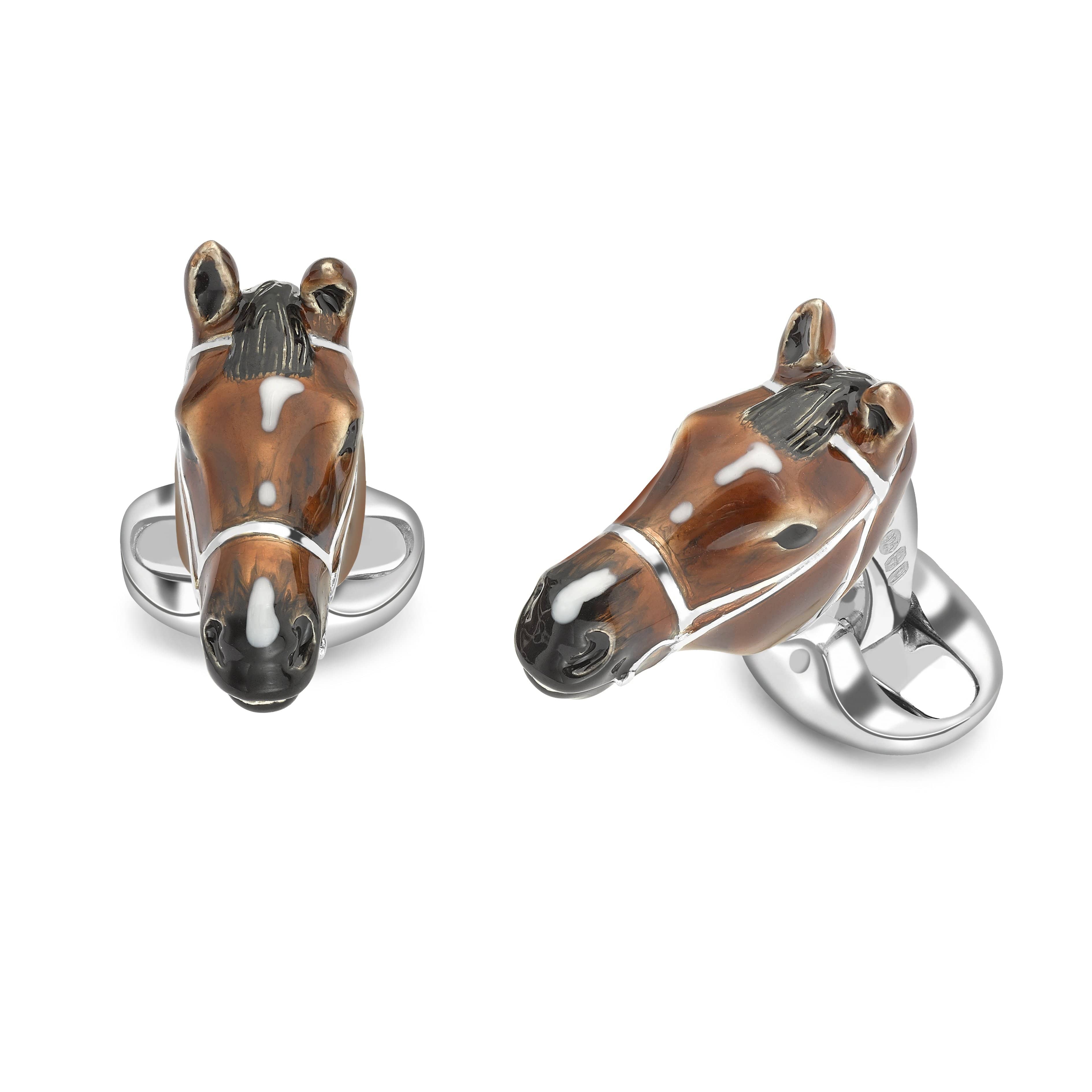 Deakin & Francis Brown Horse Head Cufflinks