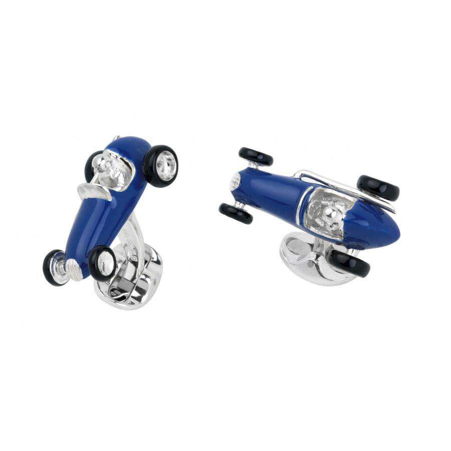 Deakin & Francis Blue Racing Car Cufflinks