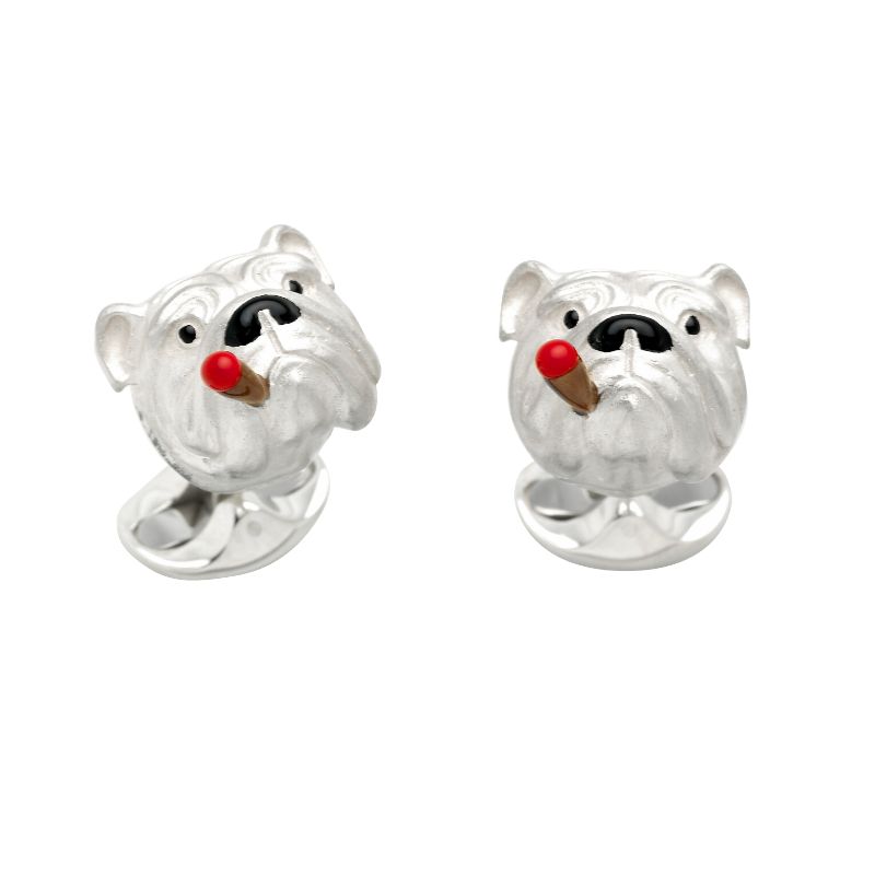 Sterling Silver Bulldog Cigar Cufflinks