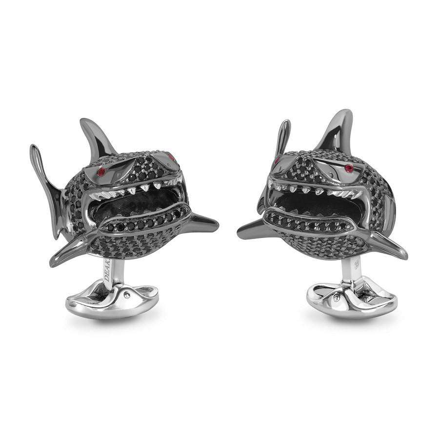 Deakin & Francis Black Spinel Shark Cufflinks