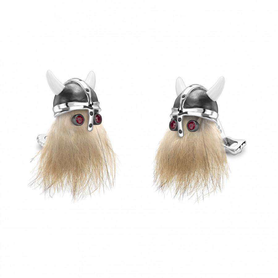 Deakin & Francis Hairy Viking Skull  Cufflinks