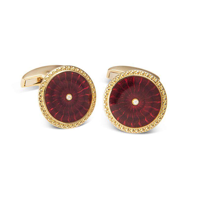 Deakin & Francis Yellow Gold Round Cufflinks