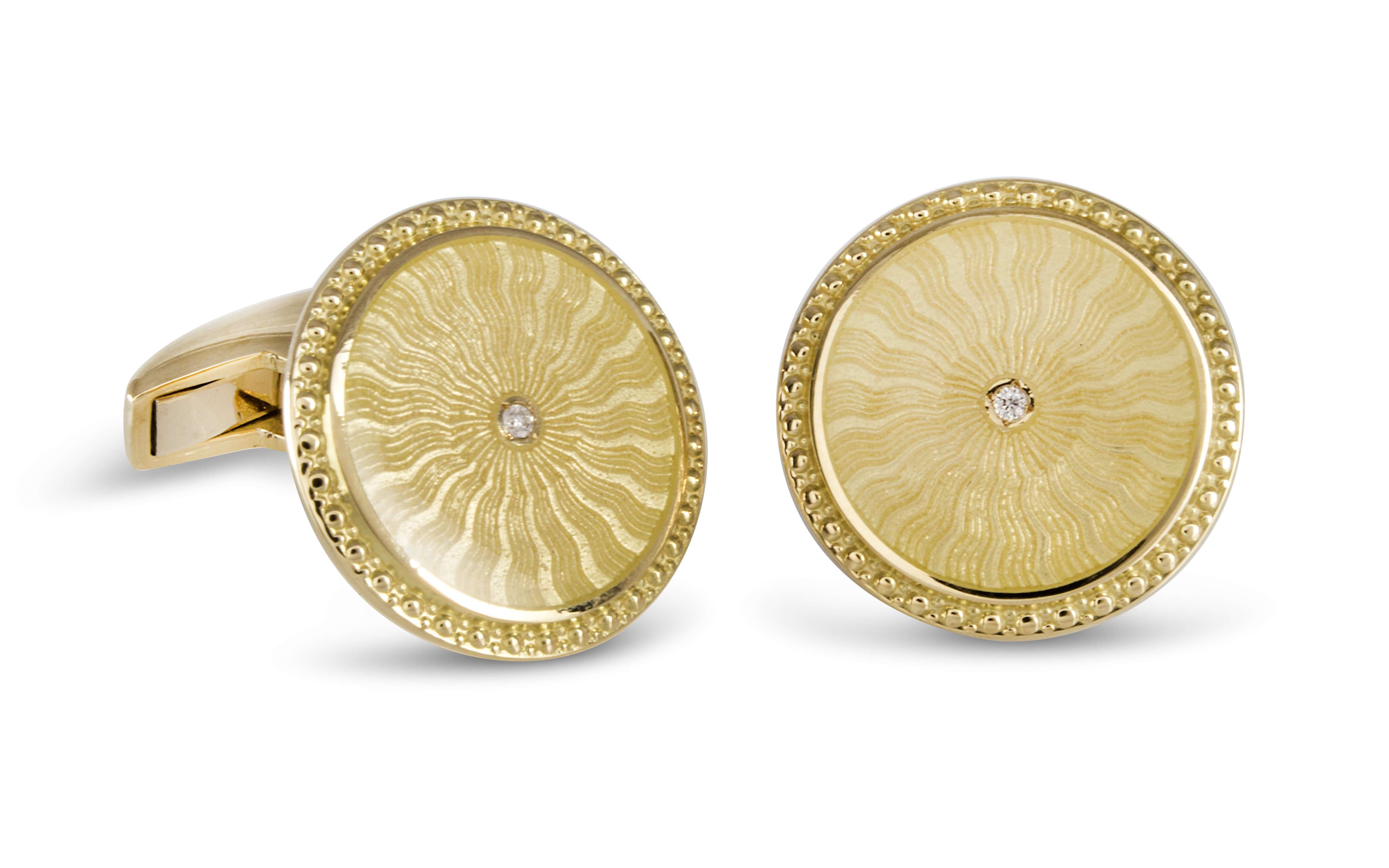 Deakin & Francis Yellow Gold Round Cufflinks