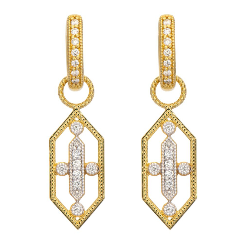 Jude Frances Lisse Open Elongated Hexagon Earring Charms