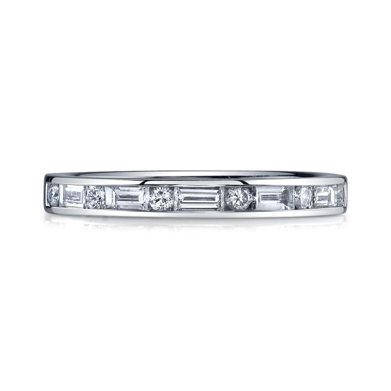 Deutsch Signature Channel Alternating Baguette and Round Diamond Eternity Band