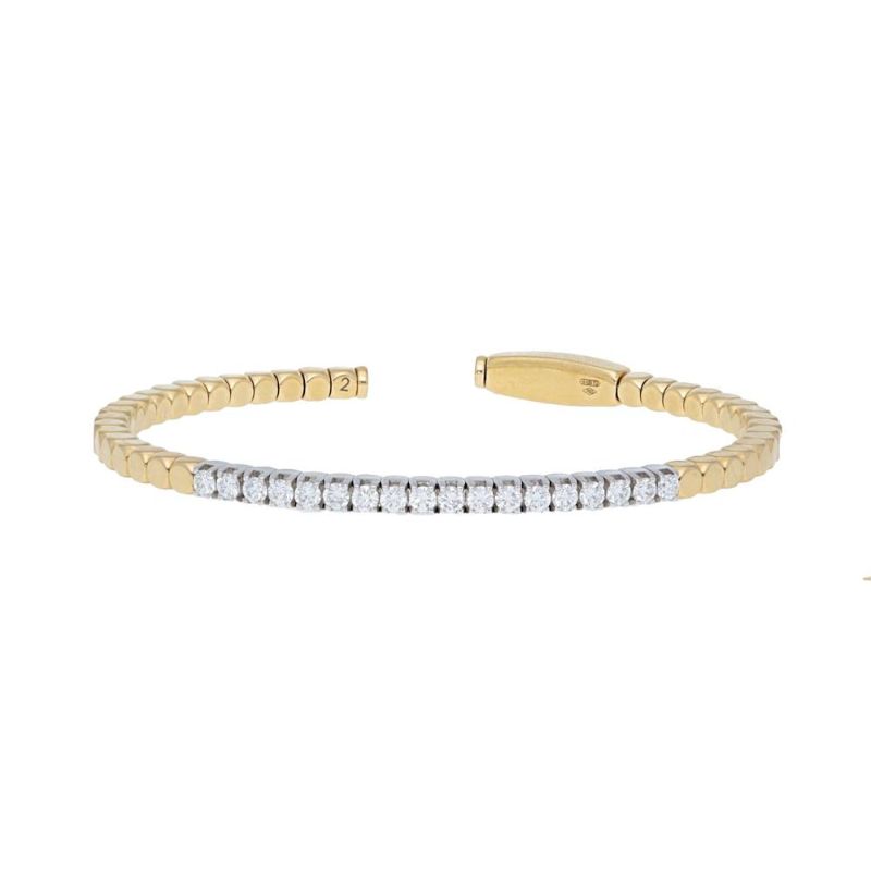 18K White Gold Bangle with 18 Diamonds