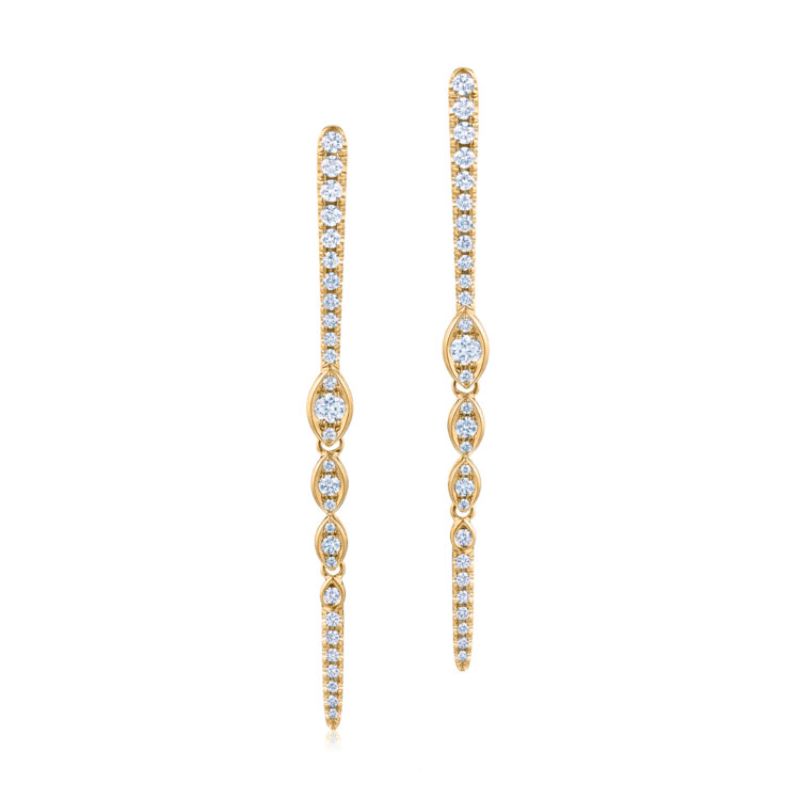 Kwiat Vine Drop Earrings with Diamonds