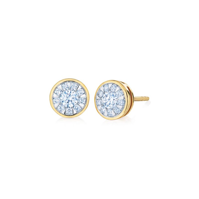 Kwiat Sunburst Stud Earrings with Diamonds