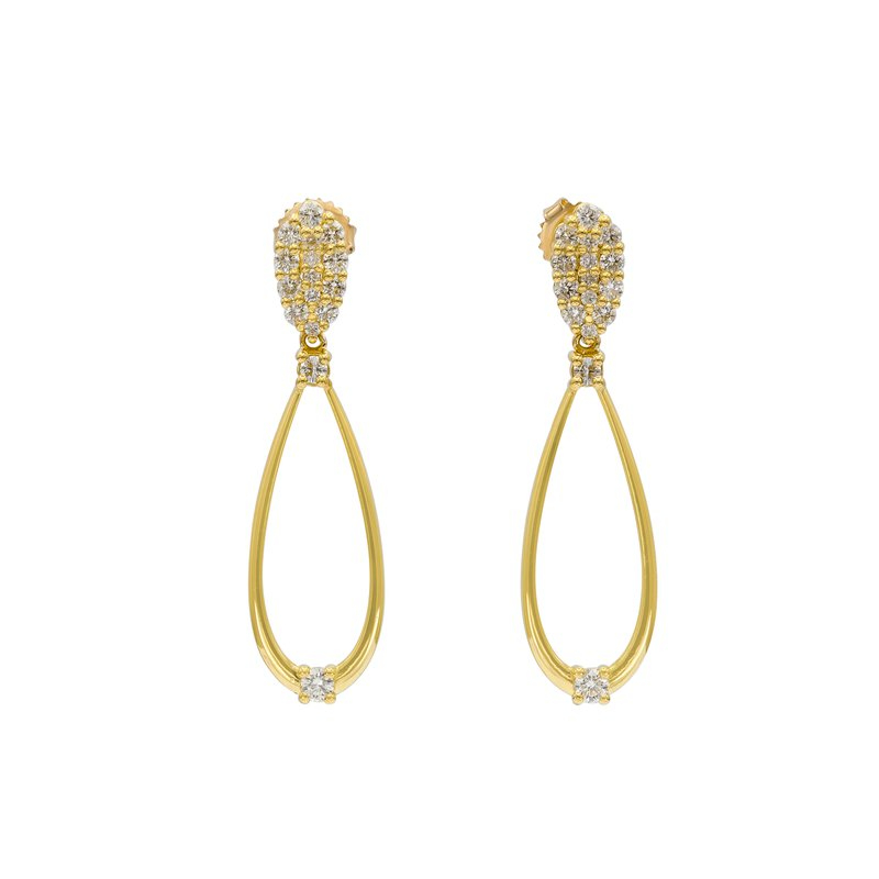 Rudolf Friedmann Gold & Diamond Drop Earrings