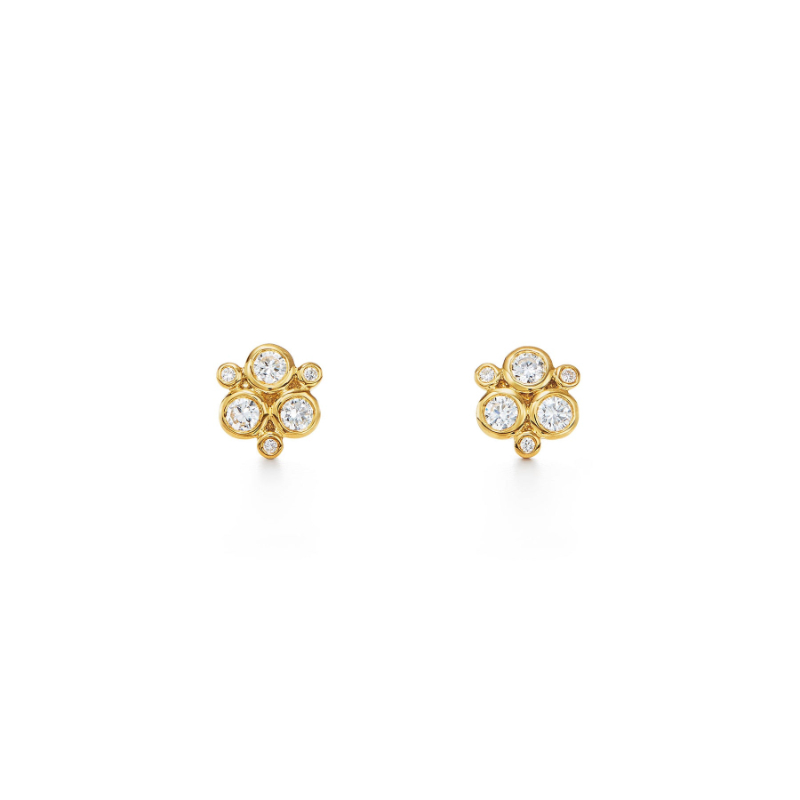 Temple St. Clair 18K Classic Diamond Trio Earring