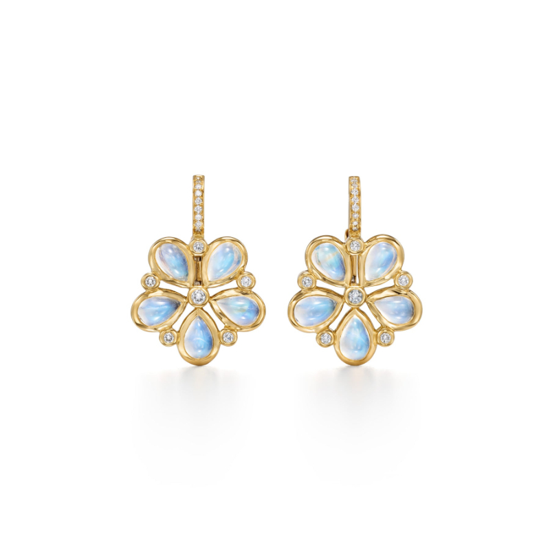 Temple St. Clair 18K Luna Flower Earrings