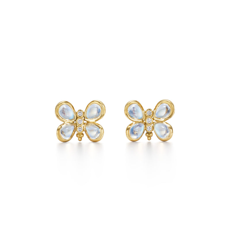 Temple St. Clair 18K Piccola Luna ButterflY Post Earrings
