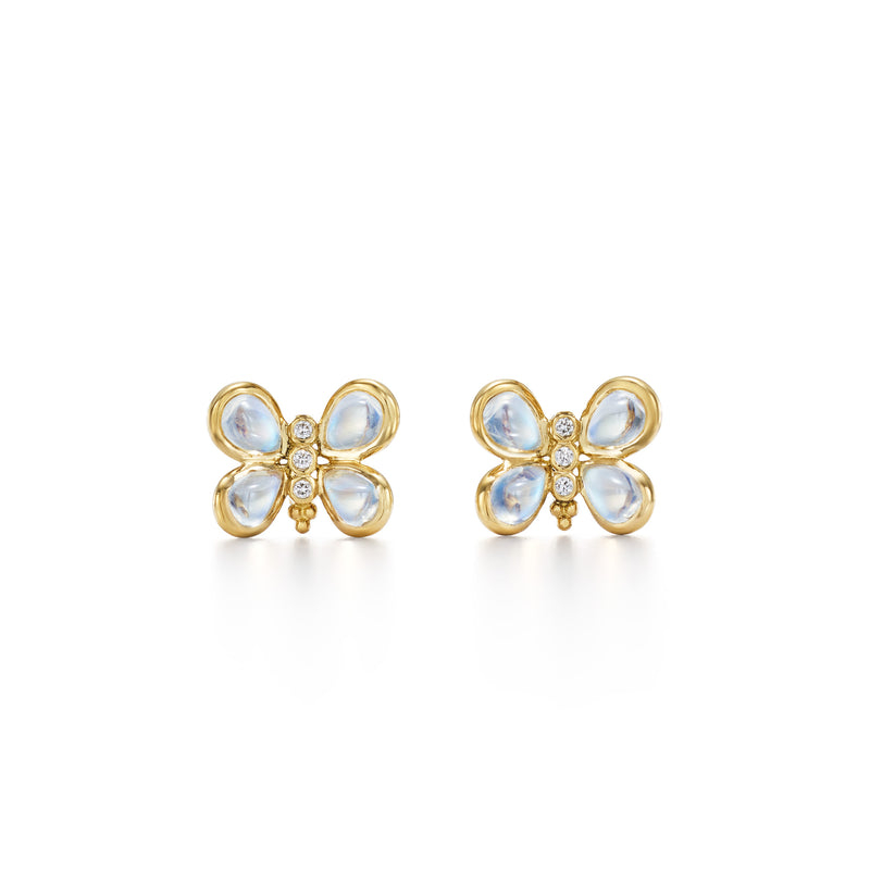 Temple St. Clair 18K Piccola Luna ButterflY Post Earrings