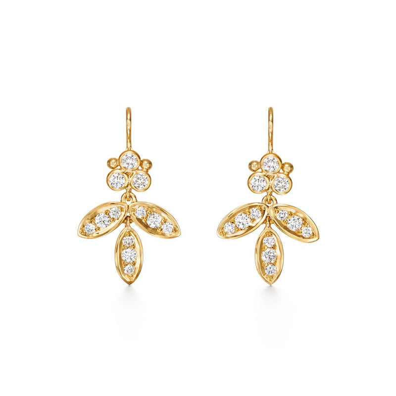 Temple St. Clair 18K Diamond Foglia Earrings