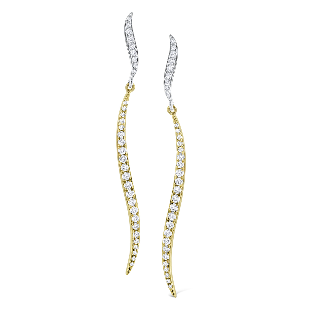 Deutsch Signature Diamond Pave Wavy Drop Earrings