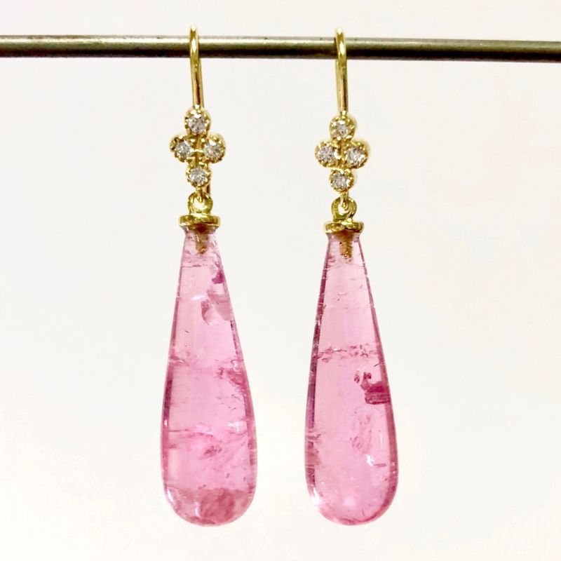 Lauren K Shanti Pink Tourmaline Briolette Earrings