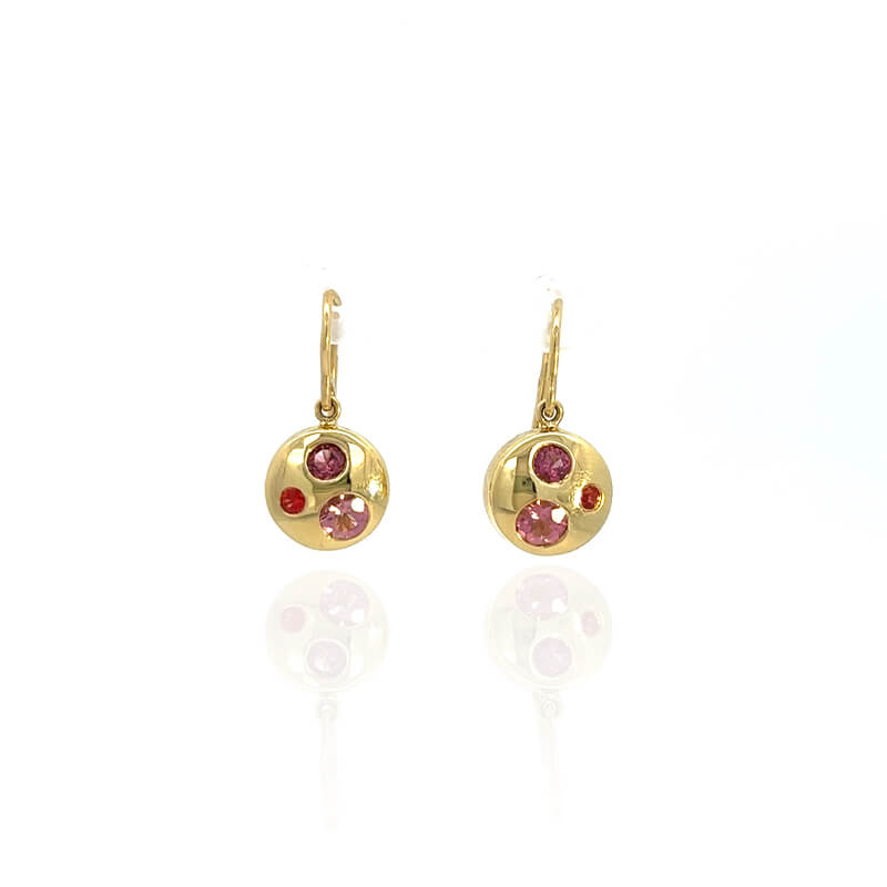 Lauren K Pink Sapphire/Ruby Bezel Set Polly Drop Earring