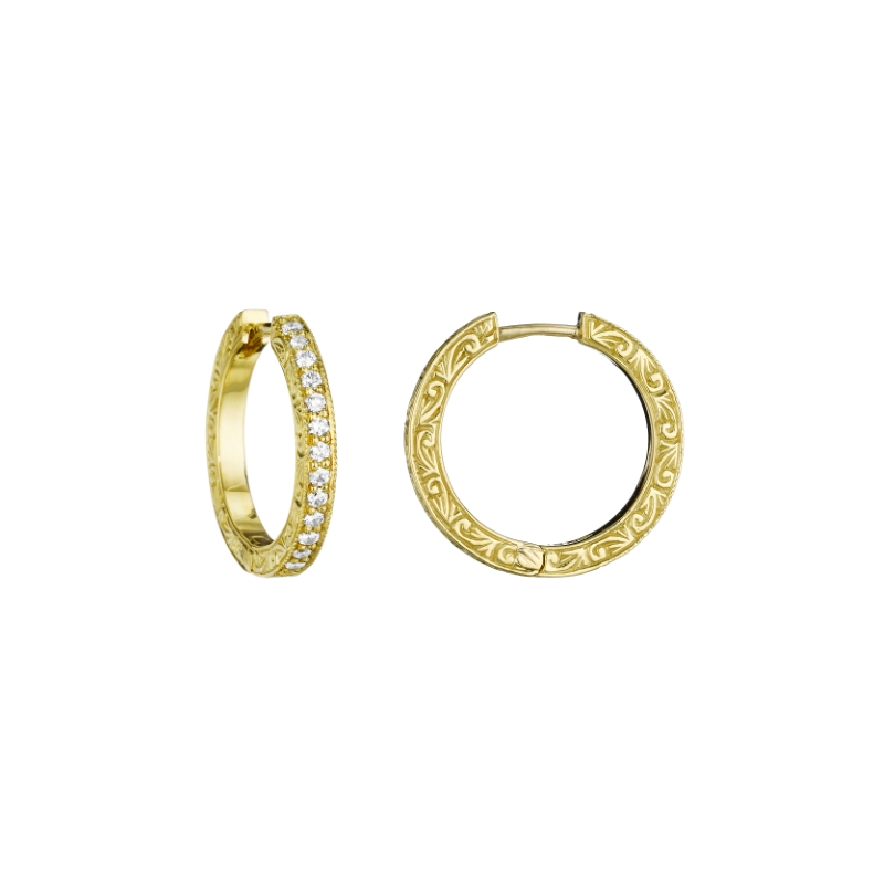 Small Diamond Hoops (18MM)