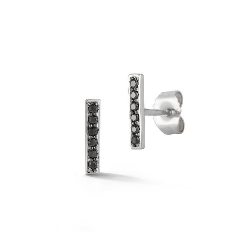 Deutsch Signature Black Diamond Bar Stud Earrings