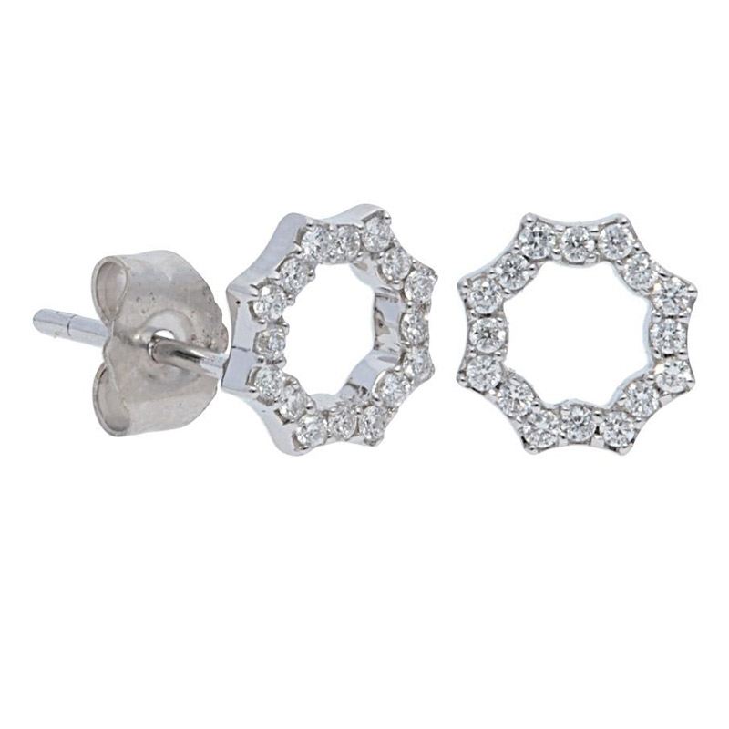 Deutsch Signature Open Pave Diamond Starburst Stud Earrings