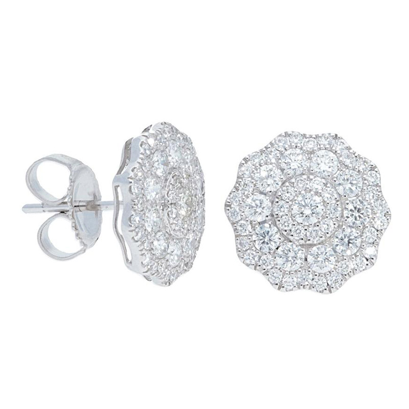 Deutsch Signature Diamond Flower Cluster Stud Earrings