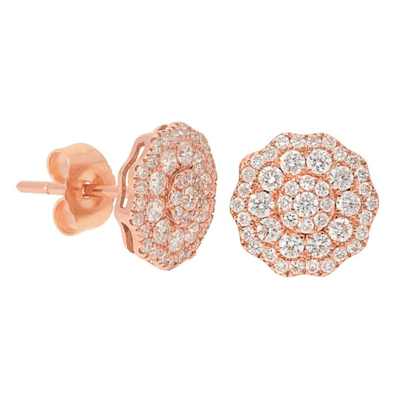 Deutsch Signature Diamond Flower Cluster Stud Earrings