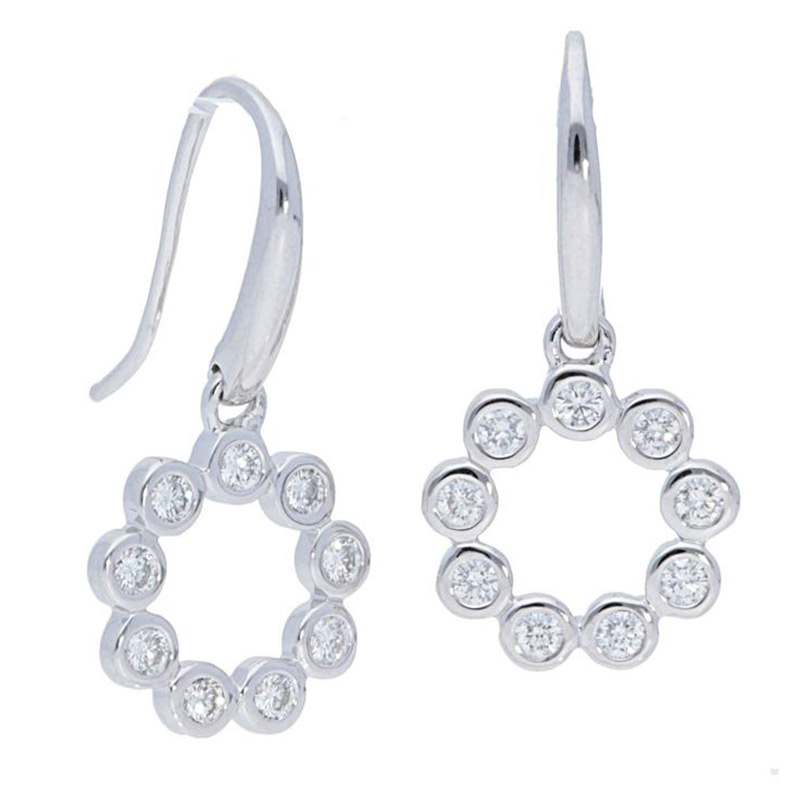 Deutsch Signature Circle Diamond Bezel Drop Earrings
