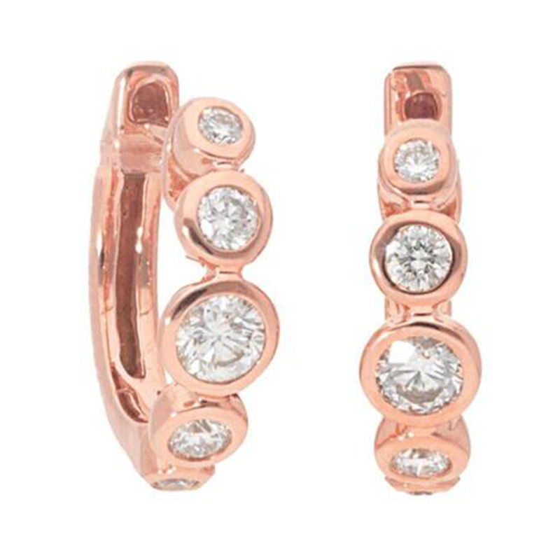 Deutsch Signature Graduated Diamond Bezel Huggie Earrings