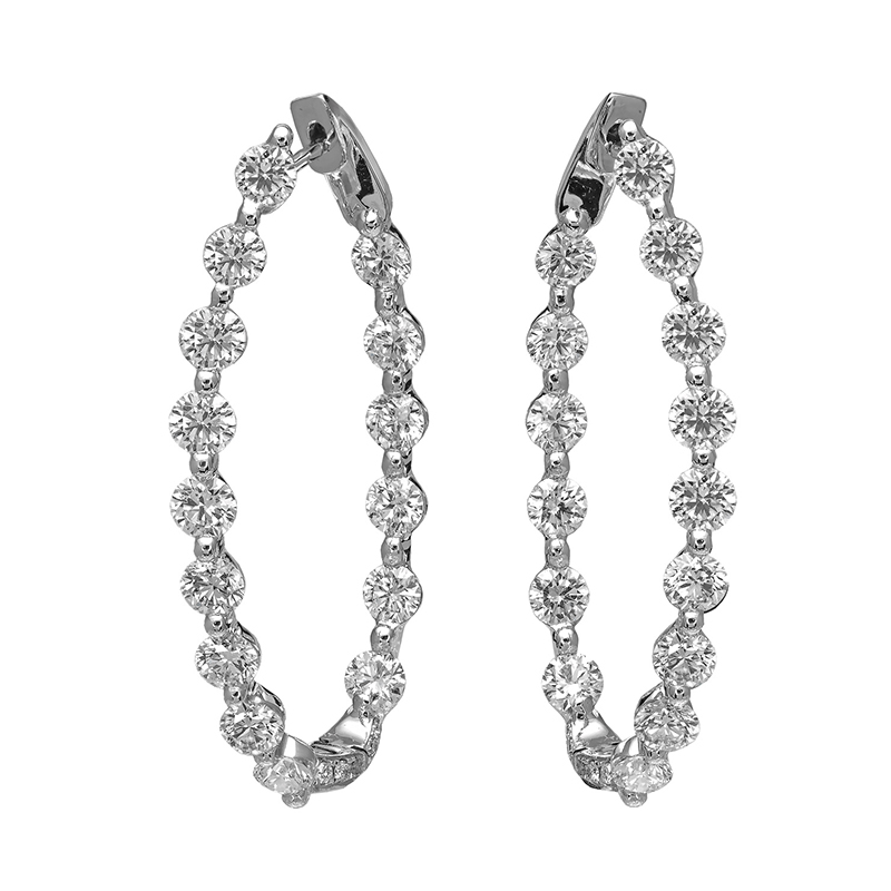 Jye's Shared Prong Inside Out Hoop Earrings
