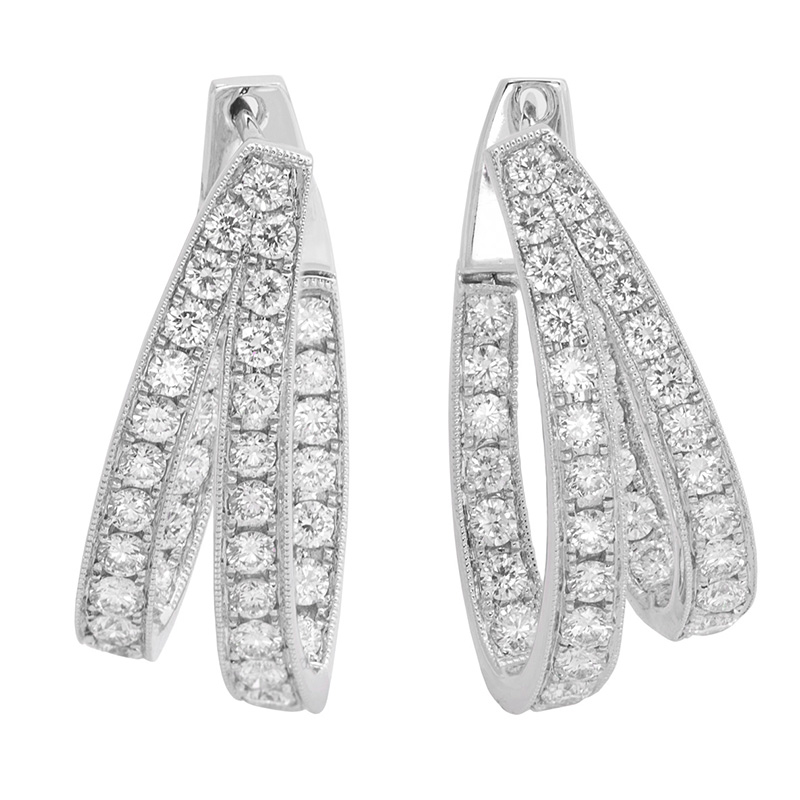 Jye's Diamond Double Hoop Earrings