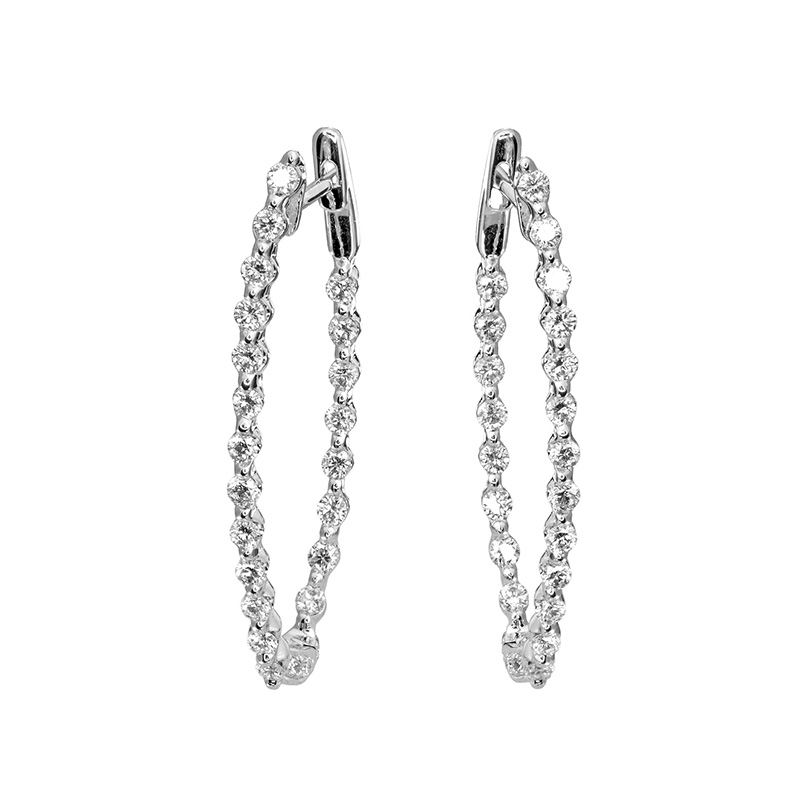 Jye's Mediium Diamond Inside Out Hoop Earrings