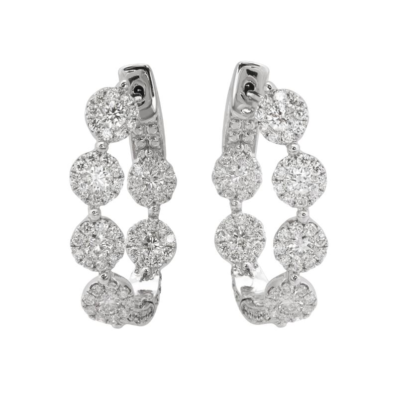 Jye's Cluster Diamond Inside Out Hoop Earrings