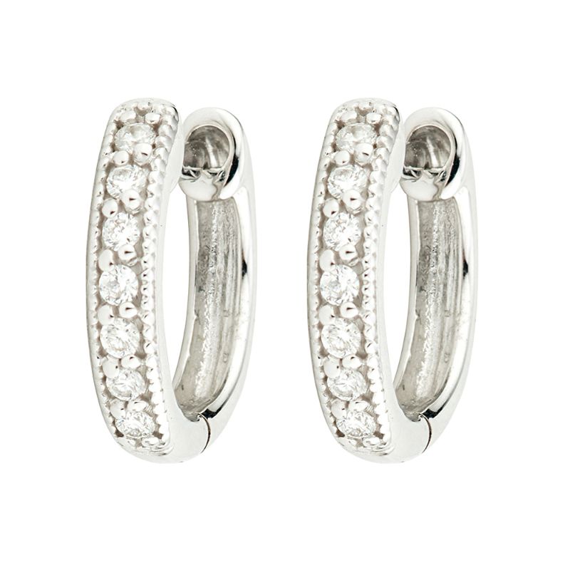 Jude Frances Diamond Huggie Hoop Earrings