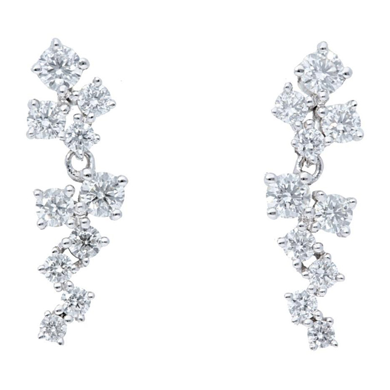 Deutsch Signature Cluster Diamond Drop Stud Earrings