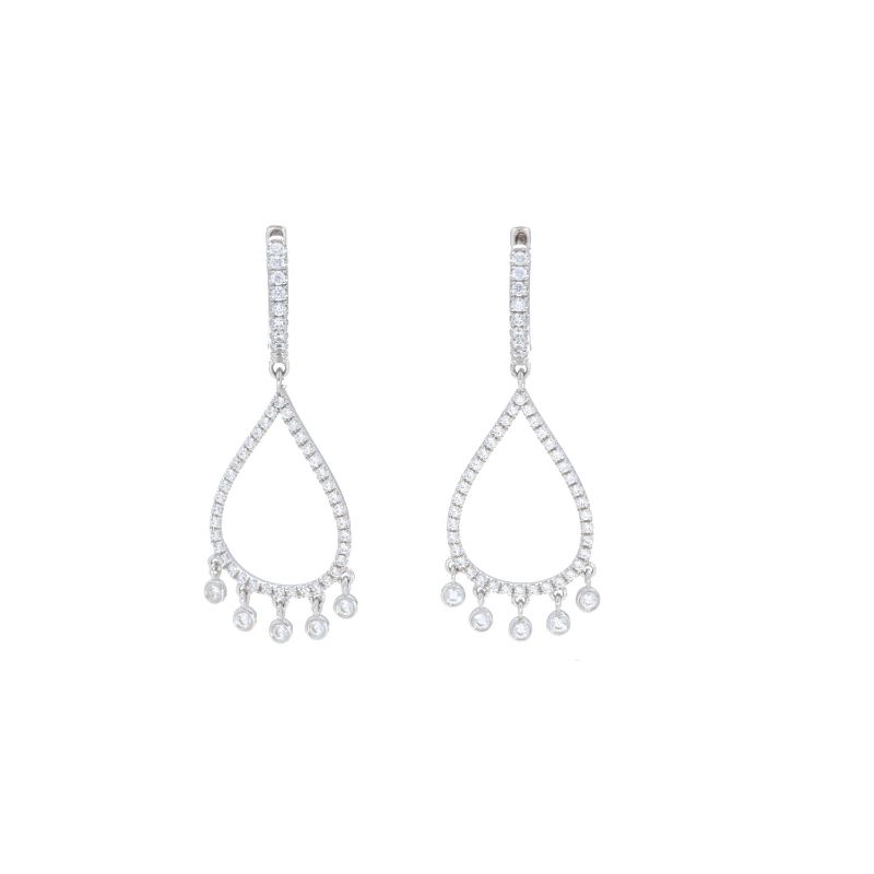 Deutsch Signature Diamond Chandelier Dangle Huggie Earrings